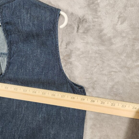 VTG United Colors of Benetton Ombre Denim A line Mini dress Womens size M - Picture 5 of 11